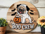 Cute Ghost Dog Wooden Sign For Dog Lovers - Halloween Porch Decor With Pug Theme