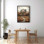 Charming Pumpkin Patch Canvas For Halloween Country DéCor Vintage Farmhouse Fall Art With Haunted House & Flying Bats