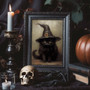 Charming Rustic Black Cat Canvas For Halloween Decor - Spooky Season Wall Art