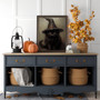 Charming Rustic Black Cat Canvas For Halloween Decor - Spooky Season Wall Art