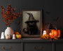 Charming Rustic Black Cat Canvas For Halloween Decor - Spooky Season Wall Art