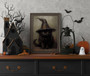 Charming Rustic Black Cat Canvas For Halloween Decor - Spooky Season Wall Art