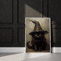 Charming Rustic Black Cat Canvas For Halloween Decor - Spooky Season Wall Art