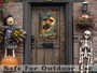 Primitive Halloween Metal Sign Outdoor Rustic Decor Moonlit Witch Design For Porch Or Front Door