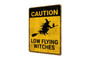 Caution: Low Flying Halloween Witches Vintage Style Rustic Metal Sign For Spooky Decor