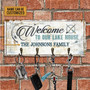 Wooden Key Ring Holder For Family - Lake House Wall Organizer, Ideal For Entryway