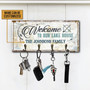 Wooden Key Ring Holder For Family - Lake House Wall Organizer, Ideal For Entryway