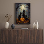 Spooky Black Cat Canvas For Halloween Nursery Decor - Fall Wall Art Print