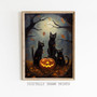 Spooky Black Cat Canvas For Halloween Nursery Decor - Fall Wall Art Print