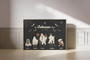 Halloween ghost family portrait canvas art in watercolor style, custom family name and date, ghosts for nursery decor