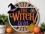 Halloween Witch Wood Sign - Spooky Door Hanger For Halloween Decor