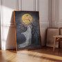 Personalized Spooky Halloween Canvas With Full Moon Graveyard Design - Eerie Wall Art For Living Room Decor