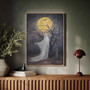Personalized Spooky Halloween Canvas With Full Moon Graveyard Design - Eerie Wall Art For Living Room Decor