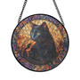 Unique Stained Glass Black Cat Suncatcher For Halloween DéCor - Perfect For Cat Lovers And Halloween Enthusiasts