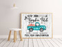 Rustic pumpkin patch farmhouse canvas with vintage truck watercolor, fall decor accents, personalized established date