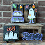 Whimsical Boo Crew Wood Sign - Spooky Cute Halloween Decor For Tiered Trays And Boo Baskets