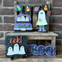 Whimsical Boo Crew Wood Sign - Spooky Cute Halloween Decor For Tiered Trays And Boo Baskets