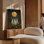 Moon Halloween Canvas Art - Whimsical Ghosts Under Full Moon - Cottagecore Fall Aesthetic For Spooky Wall DéCor