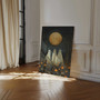 Moon Halloween Canvas Art - Whimsical Ghosts Under Full Moon - Cottagecore Fall Aesthetic For Spooky Wall DéCor