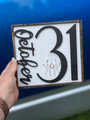 Laser Cut 3D Wood Sign - October 31 Halloween Spider Web Design For Holiday DéCor