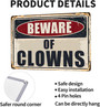 Creepy Circus Yard Decor - Beware Halloween Clown Metal Sign For Spooky Outdoor Displays
