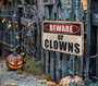 Creepy Circus Yard Decor - Beware Halloween Clown Metal Sign For Spooky Outdoor Displays