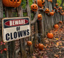 Creepy Circus Yard Decor - Beware Halloween Clown Metal Sign For Spooky Outdoor Displays