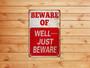 Funny Beware Halloween Metal Sign - Vintage Garage Decor For Men - Novelty Home Art