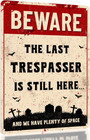Funny Beware Halloween Metal Sign - Outdoor Graveyard Decor For Cemetery And Fence