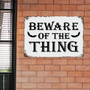 Rustic 'Beware' Halloween Metal Sign With Motivational Quotes For Living Room Or Kitchen Wall Hanger - Retro Halloween Decor