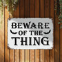Rustic 'Beware' Halloween Metal Sign With Motivational Quotes For Living Room Or Kitchen Wall Hanger - Retro Halloween Decor