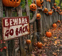Beware Halloween Metal Sign For Indoor Horror Room Decor - Spooky Theme For Home, Bedroom, Outdoor Parties