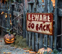 Beware Halloween Metal Sign For Indoor Horror Room Decor - Spooky Theme For Home, Bedroom, Outdoor Parties
