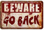 Beware Halloween Metal Sign For Indoor Horror Room Decor - Spooky Theme For Home, Bedroom, Outdoor Parties