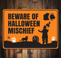 Beware Halloween Metal Sign For Spooky Decor - Scary Aluminum Wall Art For Indoor And Outdoor Halloween Celebration