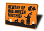 Beware Halloween Metal Sign For Spooky Decor - Scary Aluminum Wall Art For Indoor And Outdoor Halloween Celebration
