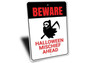 Scary Reapers Beware Halloween Metal Sign - Spooky DéCor For Halloween