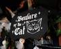 Beware Halloween Wood Sign - Cute Gothic Decor For Cat Lovers - Witchy Theme For Indoor Halloween Decoration