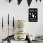 Beware Halloween Vintage Metal Sign With Witch And Ghost - Spooky Autumn Decor For Home And Kitchen