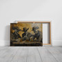 Dark Saloon Skeleton Wall Art - Cowboy Whiskey Canvas For Bar Decor
