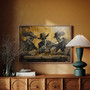 Dark Saloon Skeleton Wall Art - Cowboy Whiskey Canvas For Bar Decor