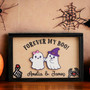 Forever My Boo Personalized Wood Sign - Halloween Spooky Couple Decor Gift