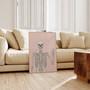 Minimalist Skeleton Wall Art Set - Funny Dusty Pink Canvas For Halloween Party Bedroom Decor