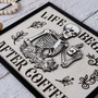 Custom Skeleton Coffee Wood Sign For Halloween - Funny Kitchen Decor For Coffee Lovers