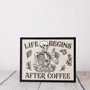 Custom Skeleton Coffee Wood Sign For Halloween - Funny Kitchen Decor For Coffee Lovers