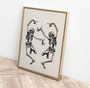 Trendy Skeleton Wall Art Canvas - Minimalist Boho Halloween Decor For Living Room