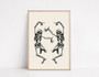 Trendy Skeleton Wall Art Canvas - Minimalist Boho Halloween Decor For Living Room