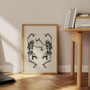 Trendy Skeleton Wall Art Canvas - Minimalist Boho Halloween Decor For Living Room