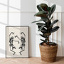 Trendy Skeleton Wall Art Canvas - Minimalist Boho Halloween Decor For Living Room