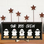 Personalized Ghost Family Sign For Halloween - Custom Names & Pets Rustic Farmhouse Wood Plaque